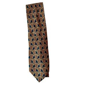 Pavone Silk Tie Blue and Gold